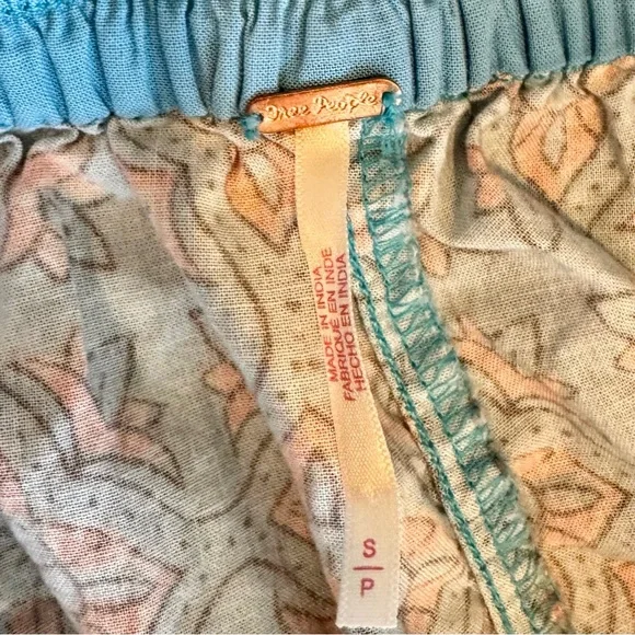 Free People Laurel Canyon Parachute Pants, Turquoise Combo, S - Picture 7 of 8